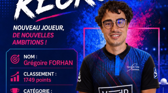 Les ambitions grandissent : cinq renforts de choix rejoignent le Tennis de Table Germinois !